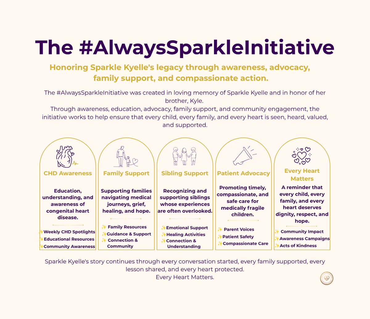Through education, advocacy, healing resources, and community engagement, the Always Sparkle Initiative helps families feel supported, empowered, connected and able to navigate difficult moments with compassion, clarity, and hope.